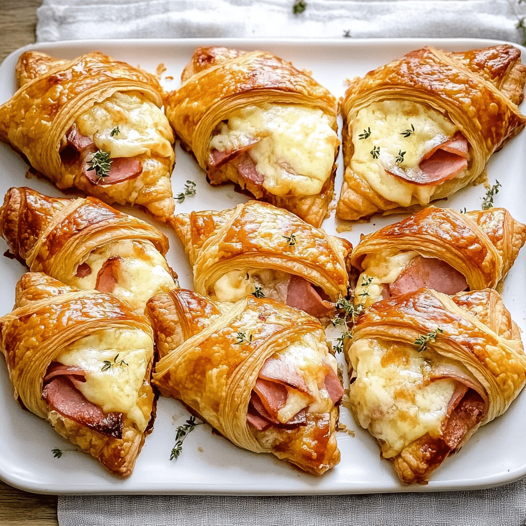 Baked Ham and Cheese Croissants