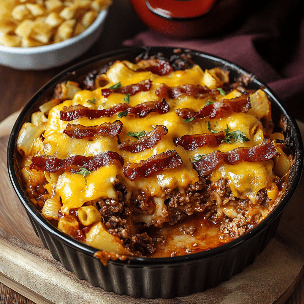 BBQ Bacon Cheeseburger Casserole
