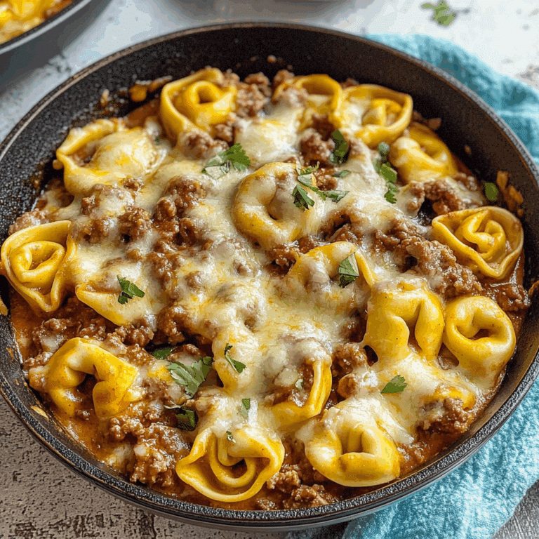 Cheesy Beef Enchilada Tortellini Skillet