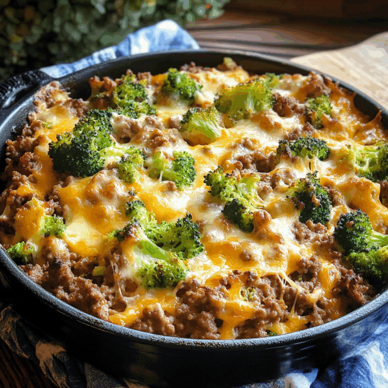 Cheesy Ground Beef and Broccoli Casserole