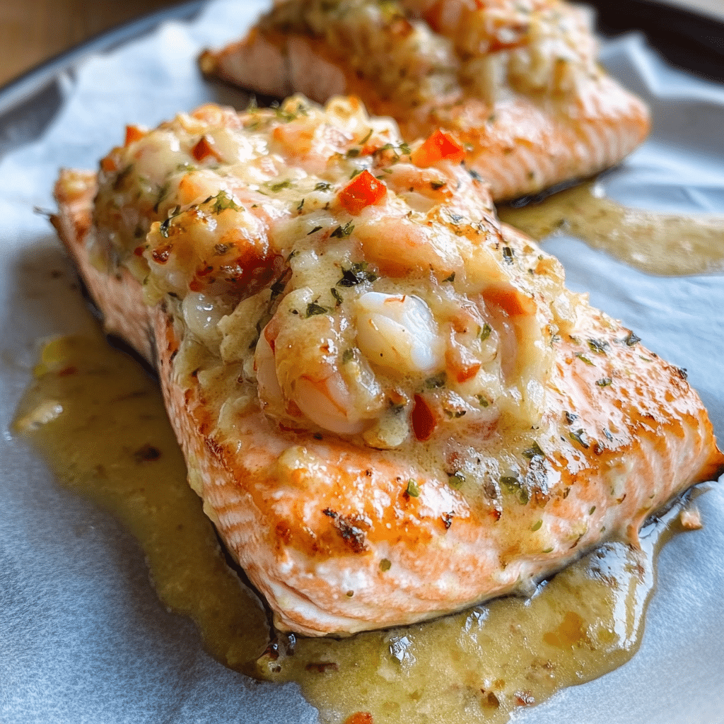 Crab and Shrimp Stuffed Salmon
