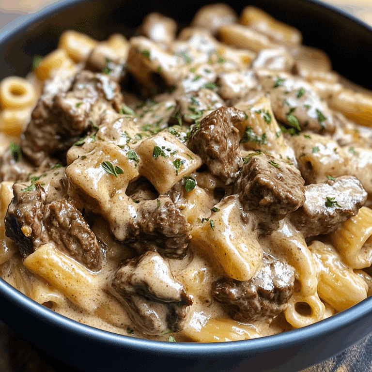 Creamy Garlic Beef Pasta