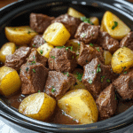 Crockpot Steak Bites and Potatoes