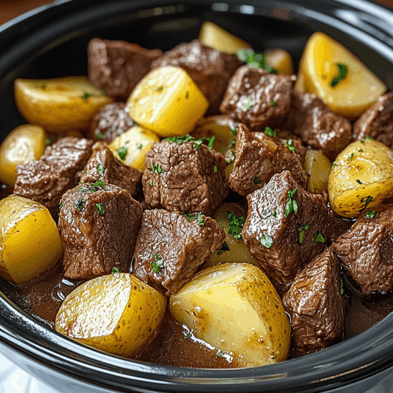 Crockpot Steak Bites and Potatoes