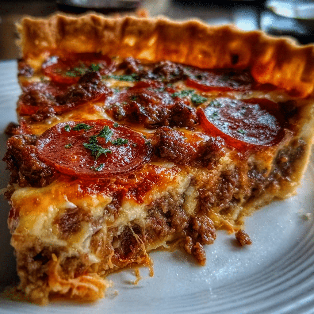Deep Hamburger Sausage & Pepperoni Pie