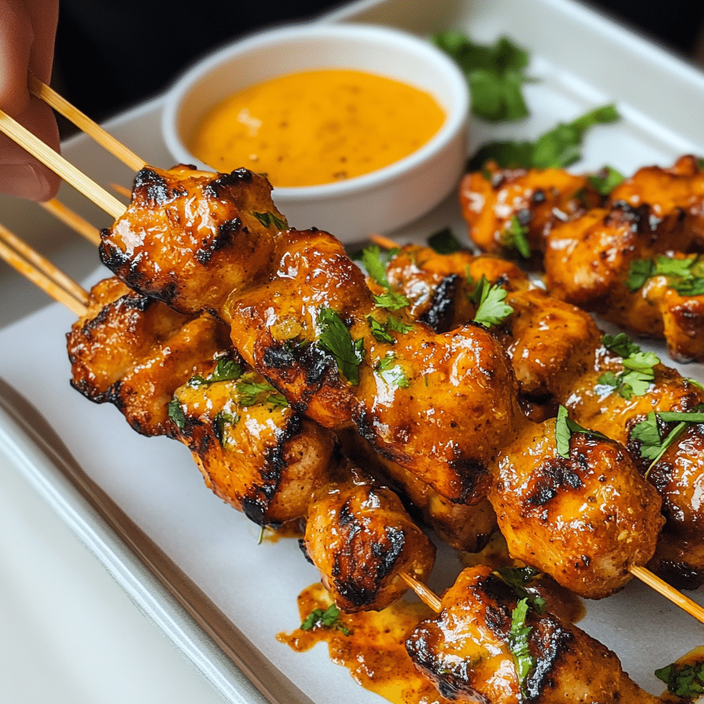 Easy Bang Bang Chicken Skewers