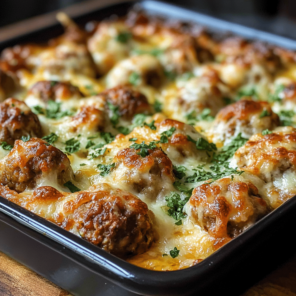 Easy Dump and Bake Meatball Casserole