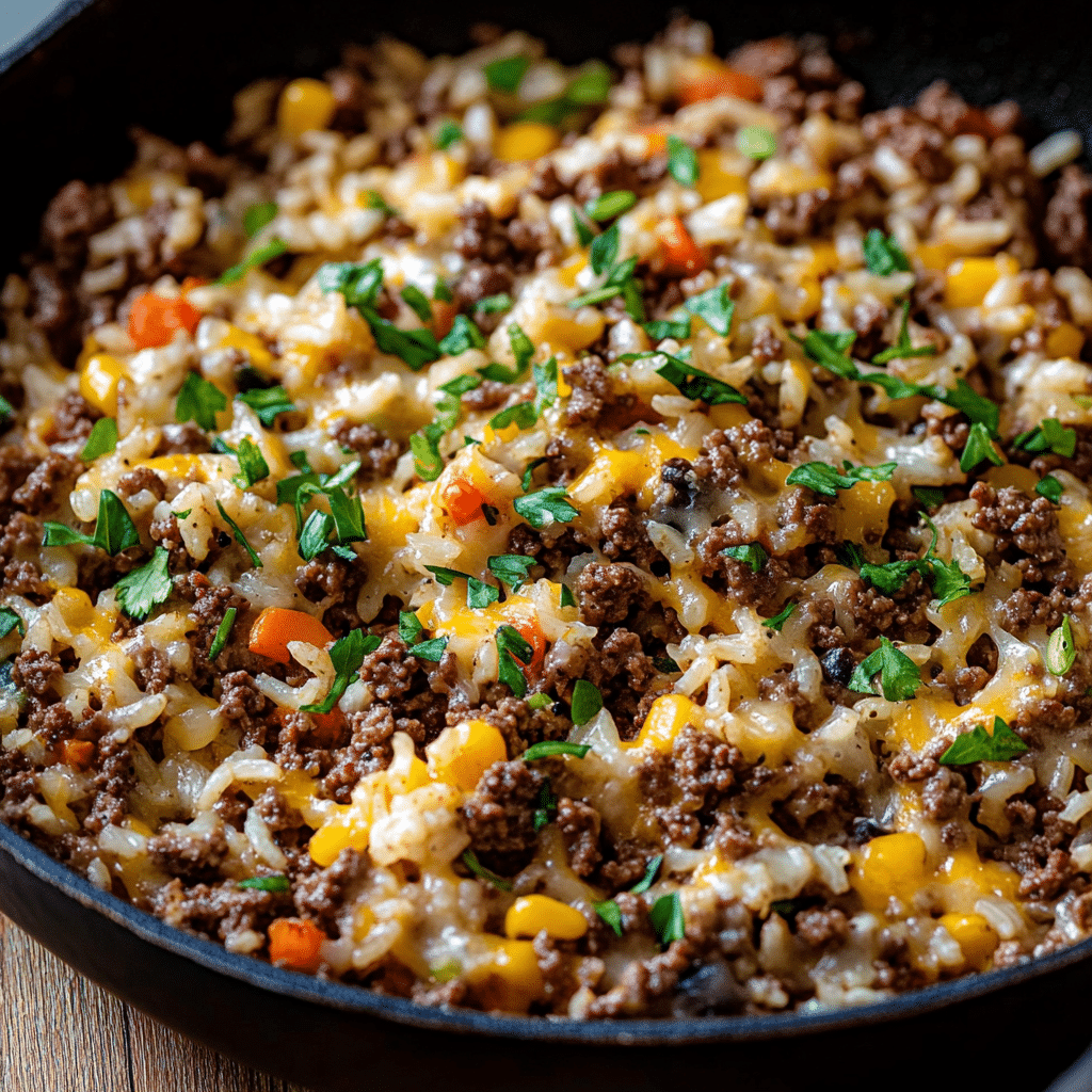 Easy Ground Beef and Rice Skillet