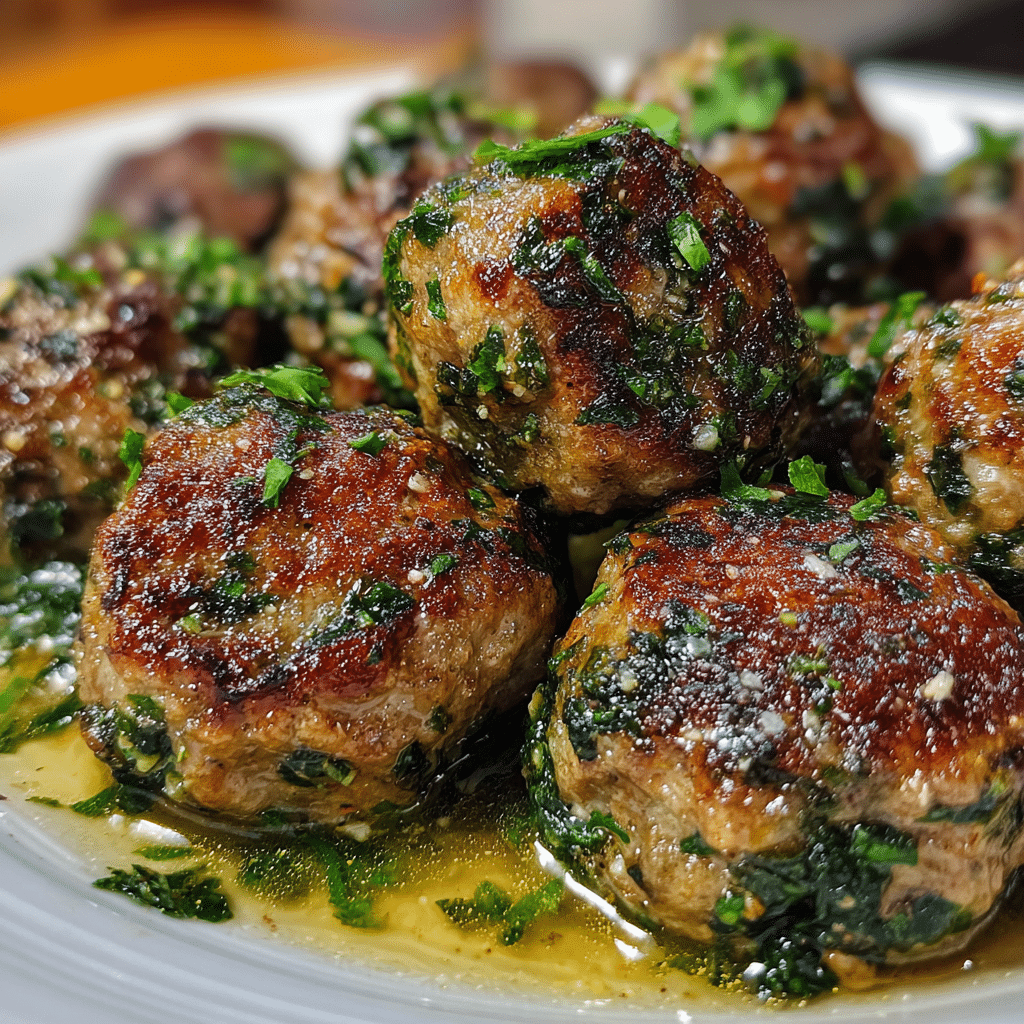 Easy Spinach Garlic Meatballs