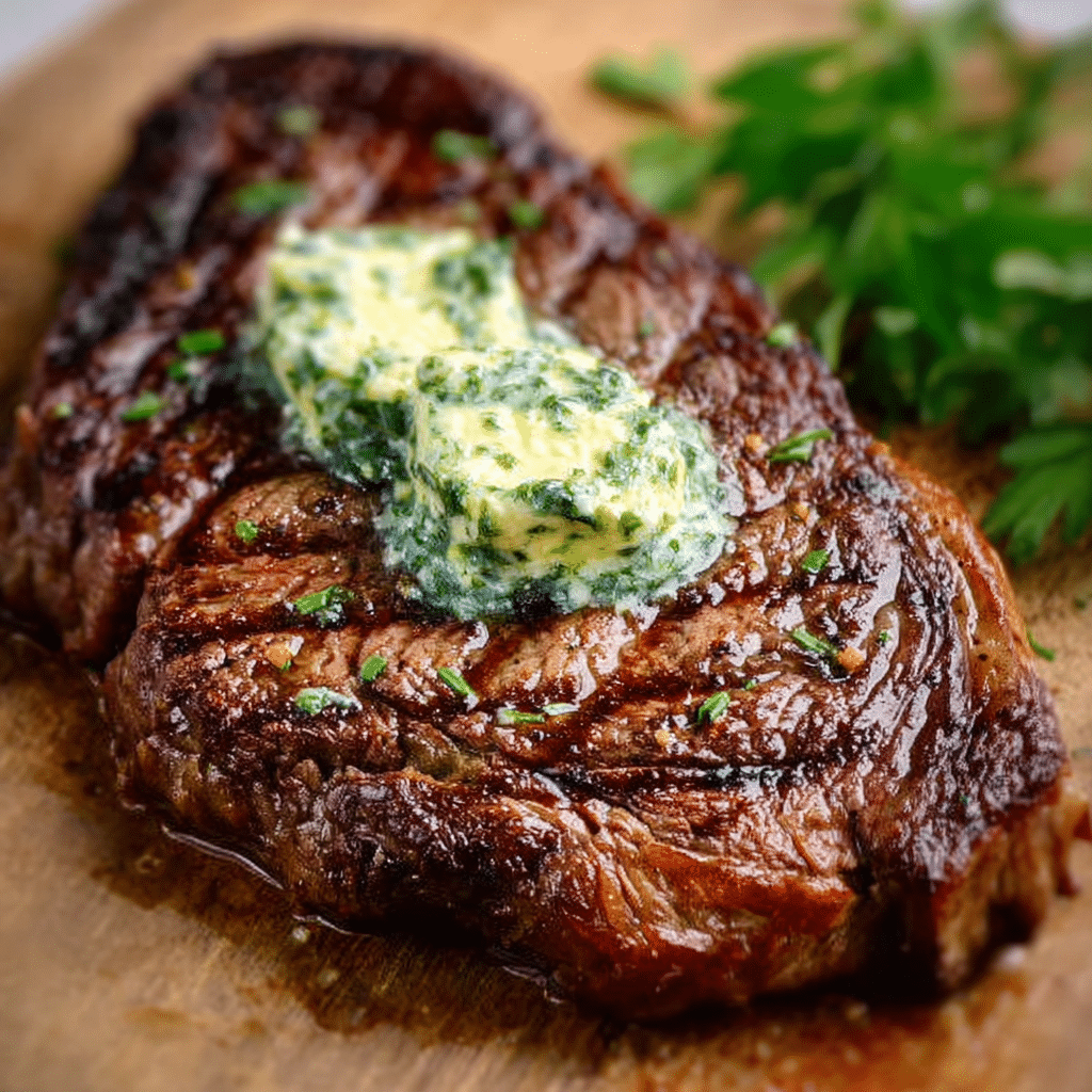 Grilled Steak with Herb Butter