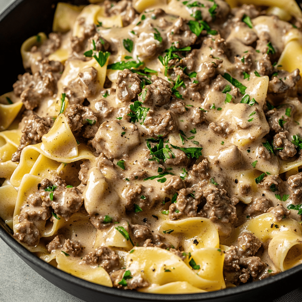 Ground Beef Stroganoff Pasta