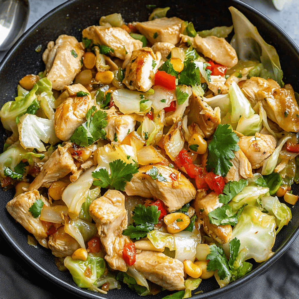 Healthy Chicken & Cabbage Stir Fry