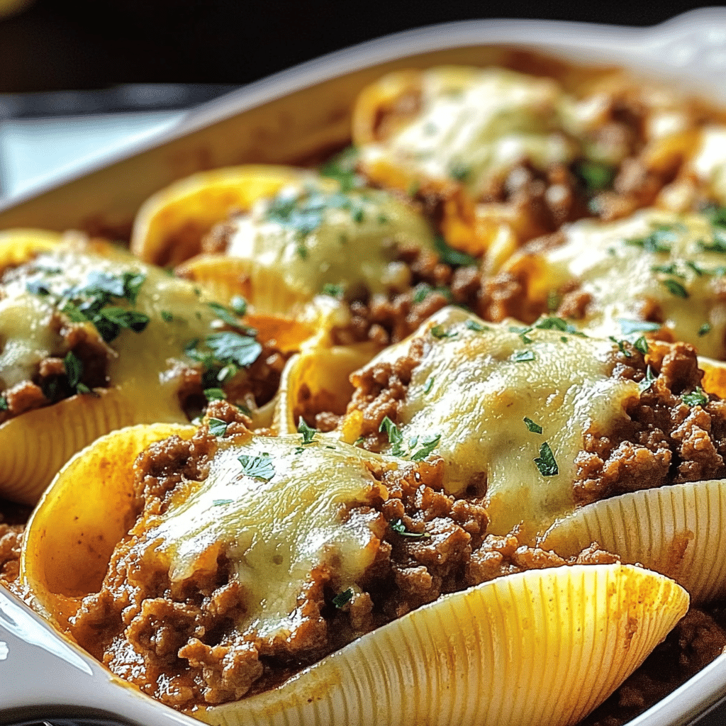 Savory Stuffed Shells with Ground Beef
