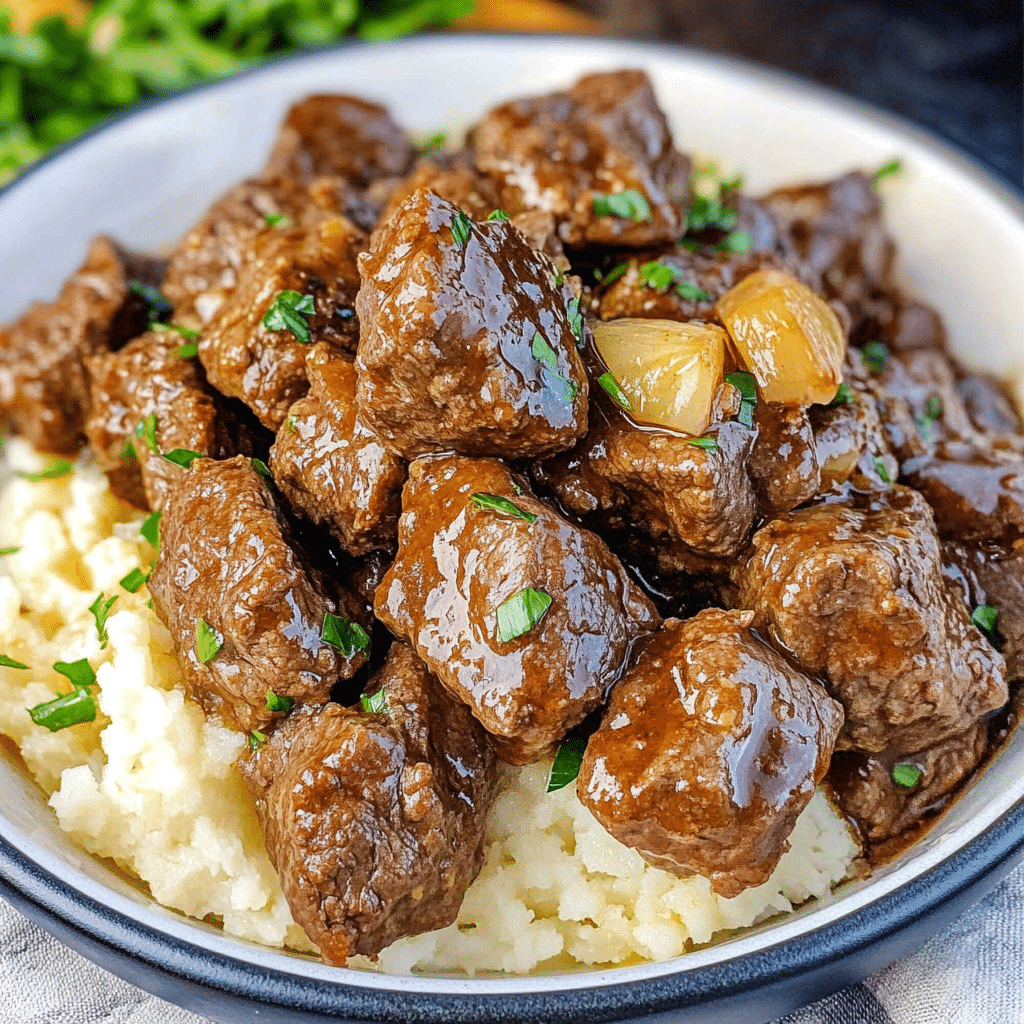 Slow Cooker Garlic Butter Beef Bites