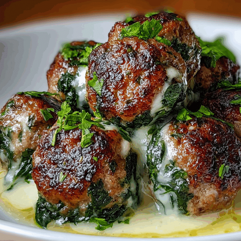 Spinach Garlic Meatballs with Mozzarella