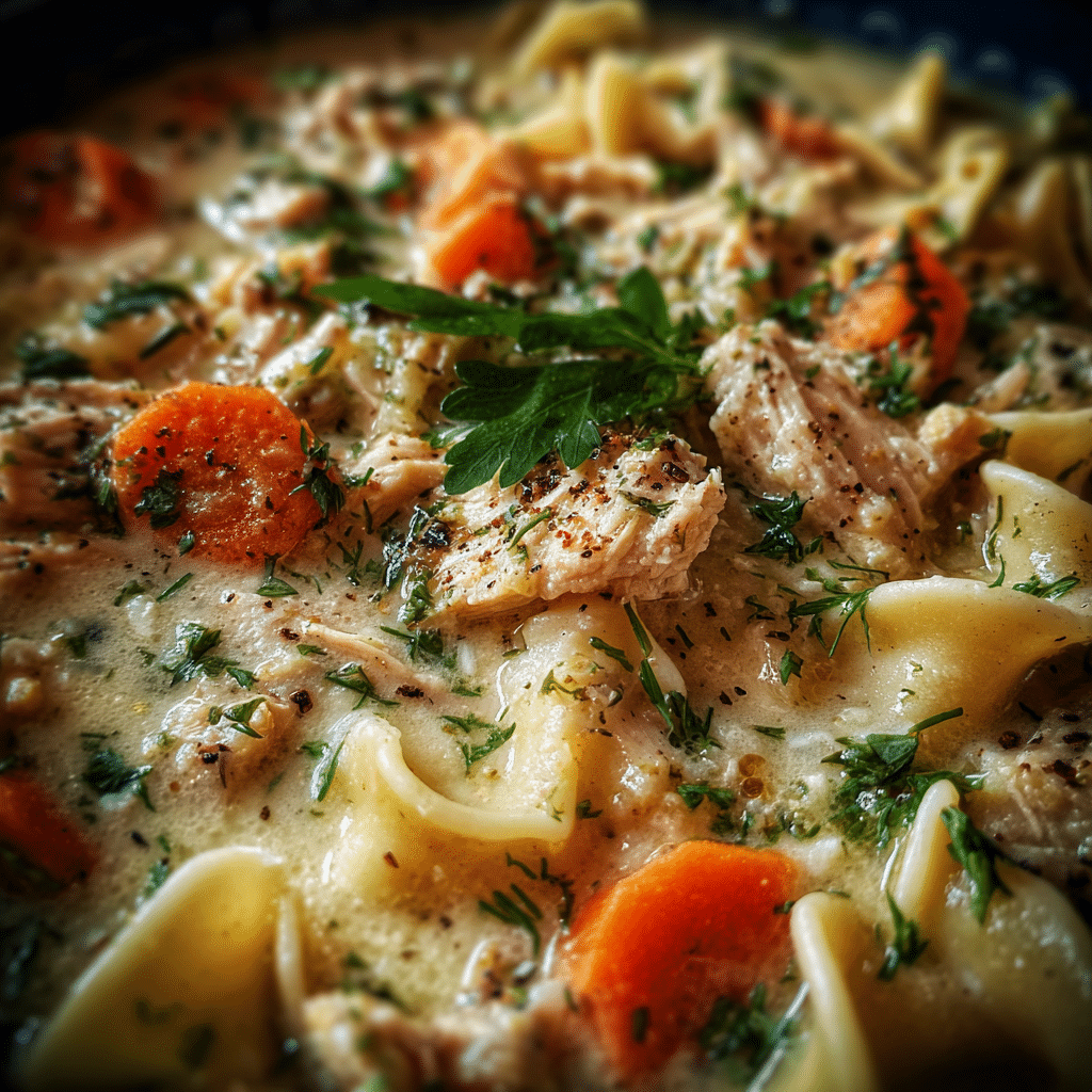 Crockpot Creamy Chicken Noodle Soup