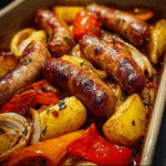 Oven-Roasted Sausages, Potatoes, and Peppers