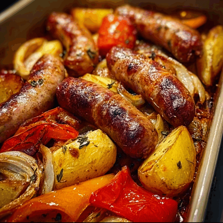 Oven-Roasted Sausages, Potatoes, and Peppers