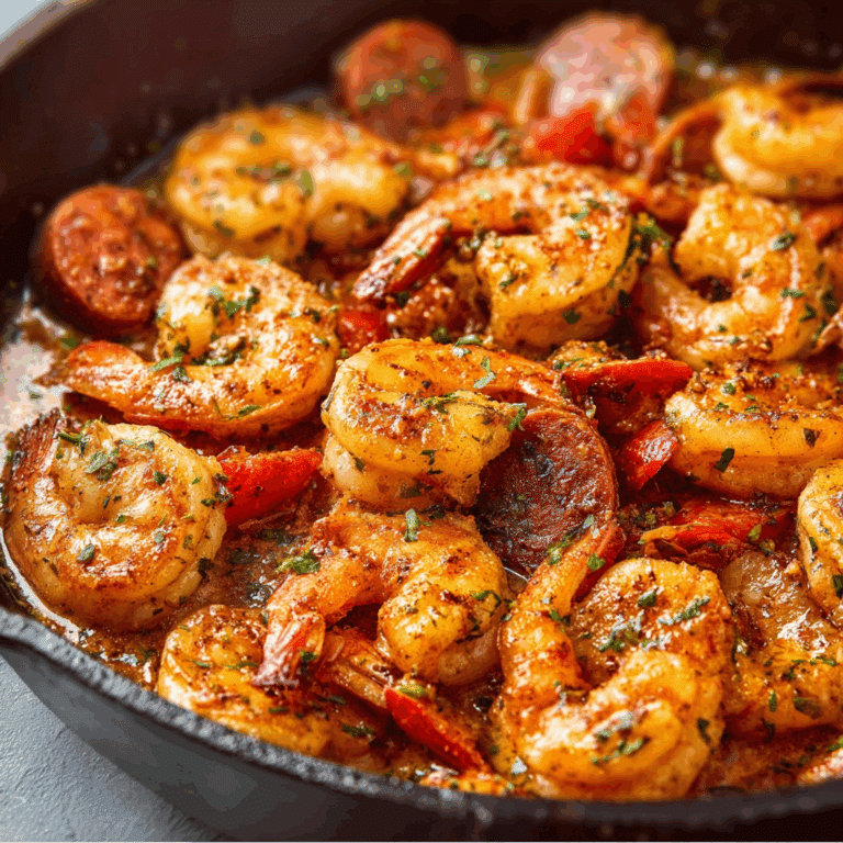 Spicy Shrimp and Sausage Skillet