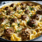 Swedish Meatball Noodle Bake