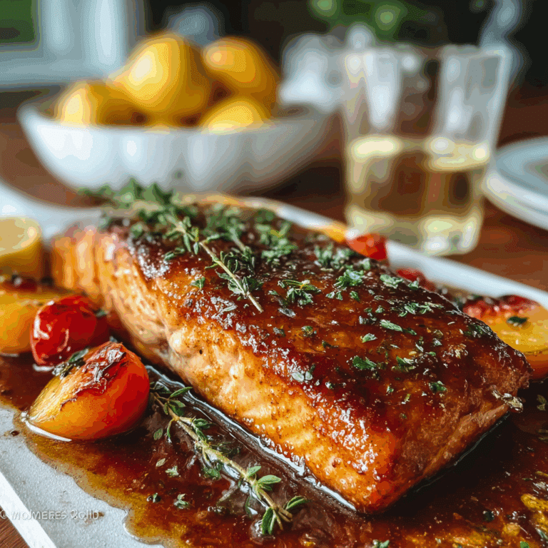 Sweet Bourbon Peach Salmon Recipe
