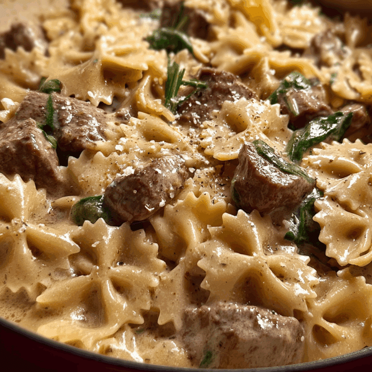 Creamy Beef and Bowtie Pasta