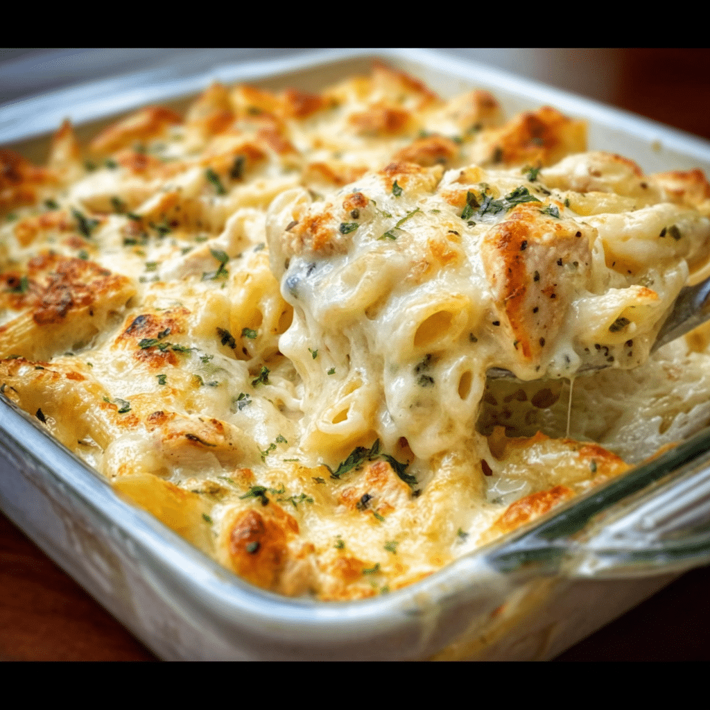Easy Chicken Alfredo Casserole