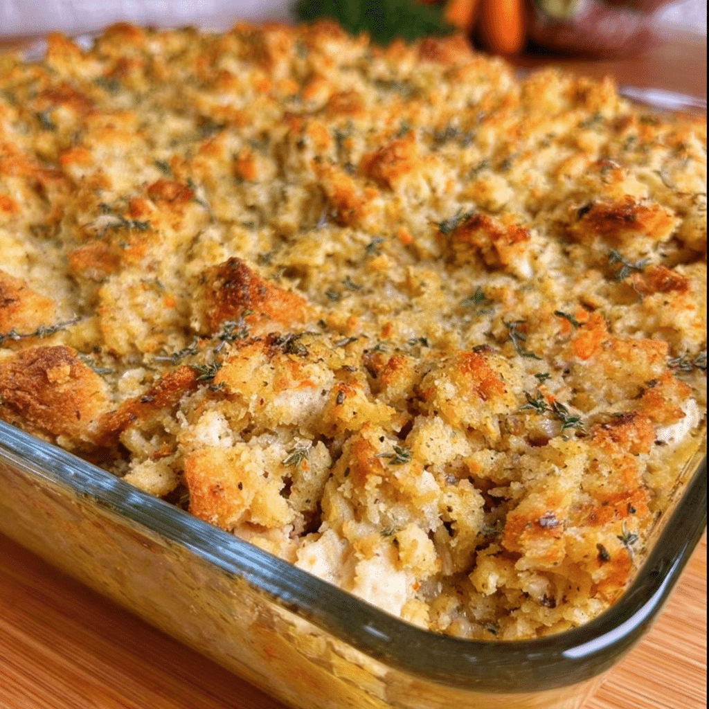 Easy Chicken and Dressing Casserole