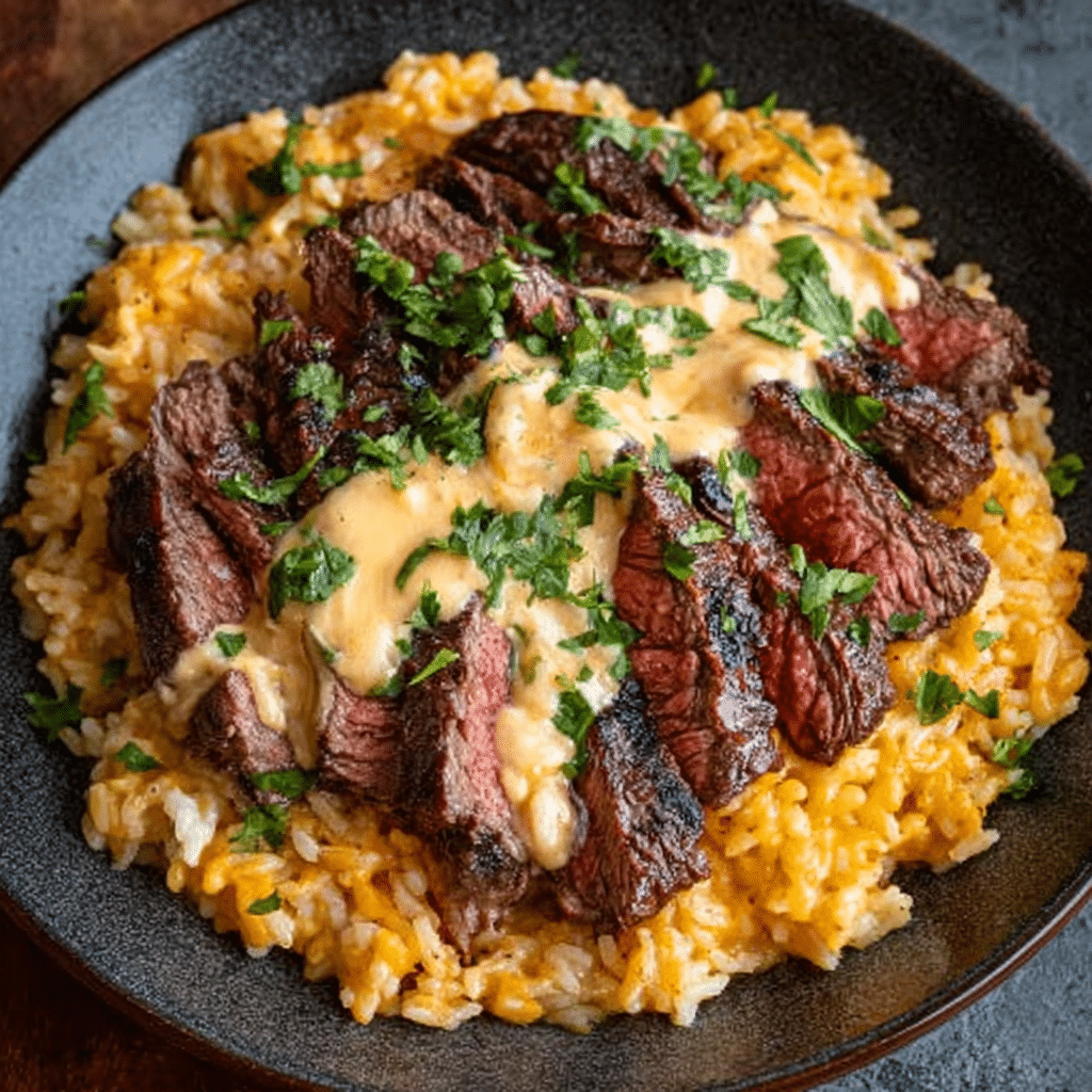 Easy Steak & Queso Rice Recipe