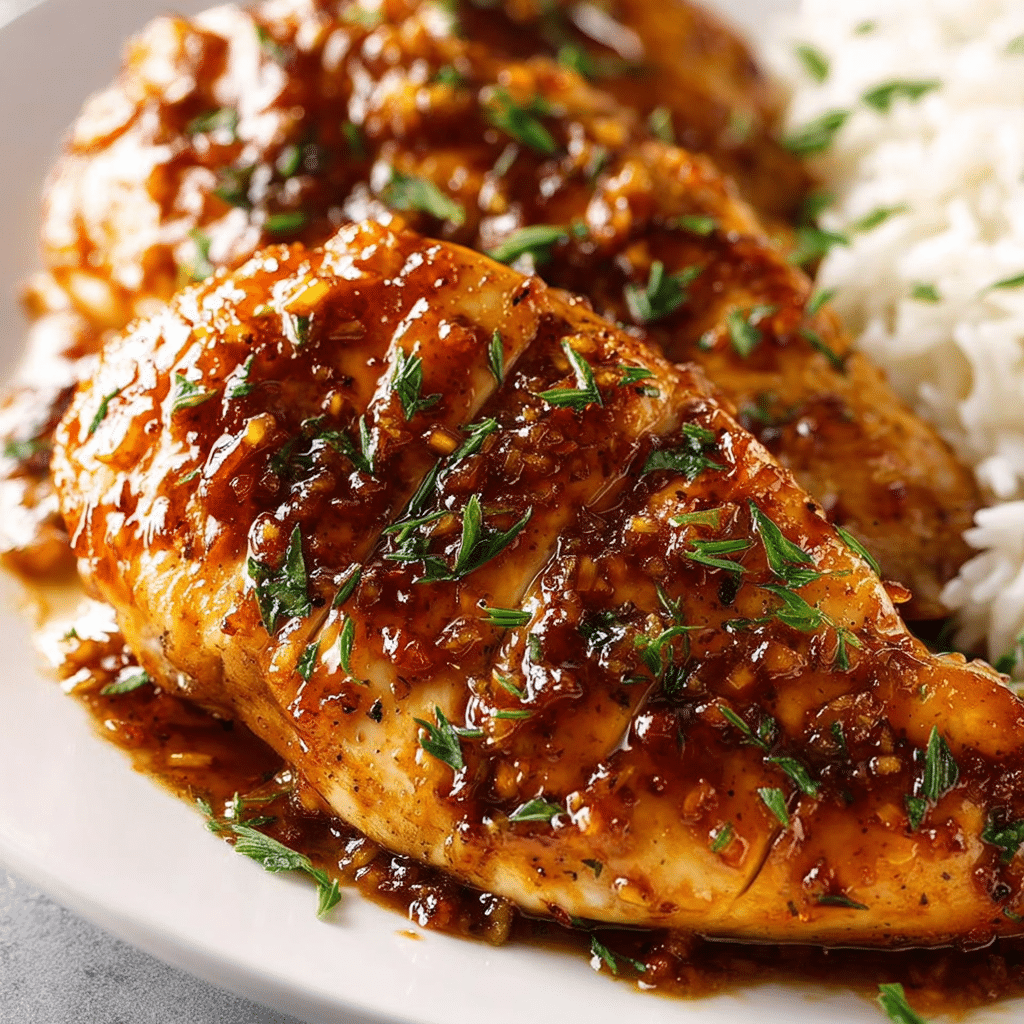 Juicy Honey Garlic Chicken Breasts