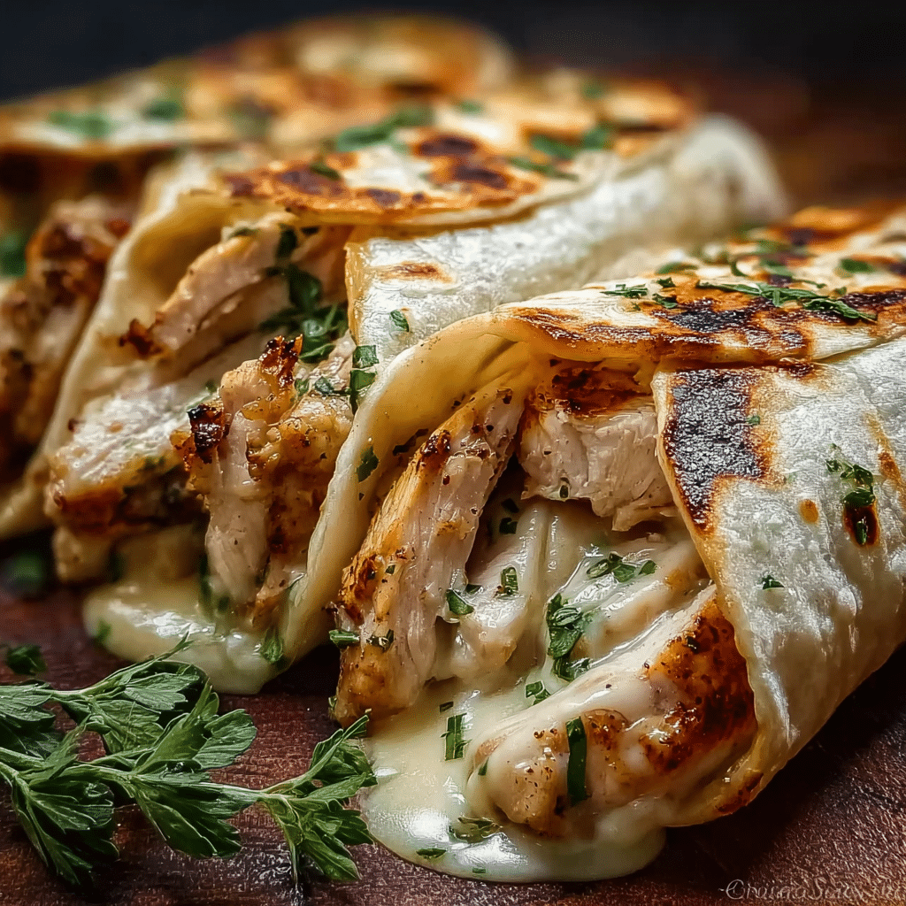 Quick Cheesy Garlic Chicken Wraps for a Flavorful Meal