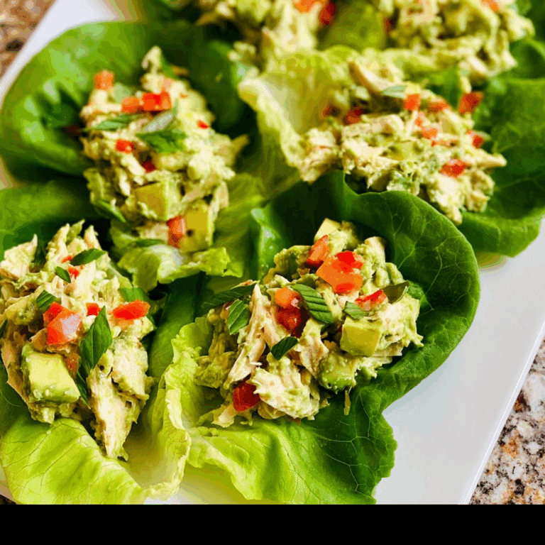 Avocado Chicken Salad Lettuce Wraps