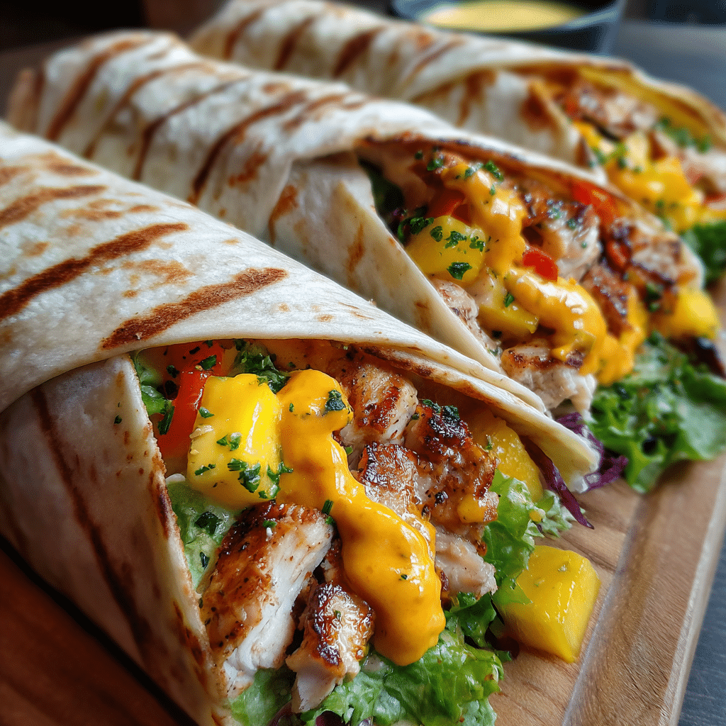 Chicken Wraps with Mango & Spicy Mayo
