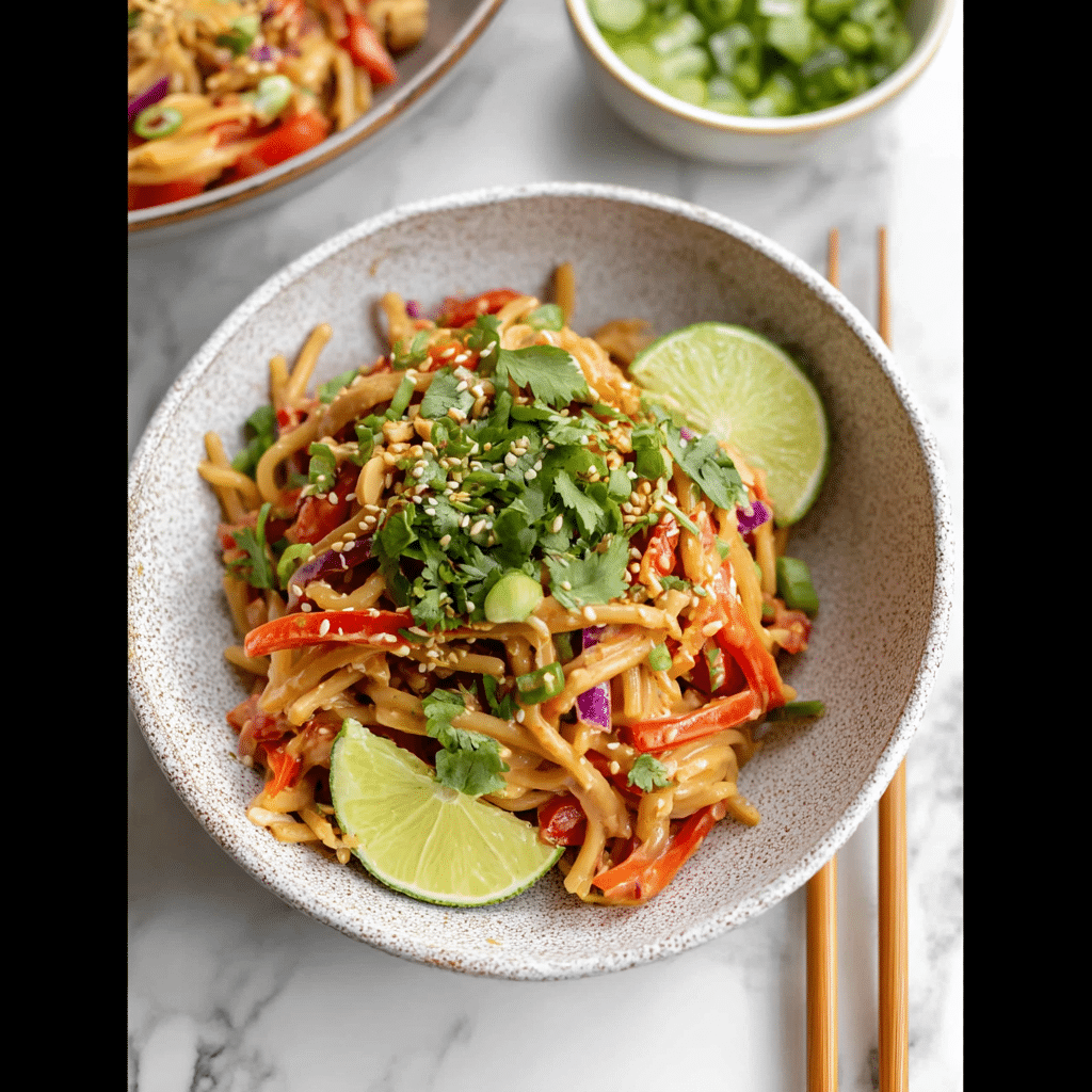 Cold Peanut Noodle Salad with Lime