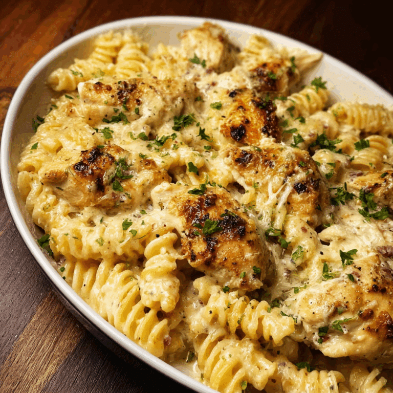 Garlic Parmesan Chicken Pasta Casserole