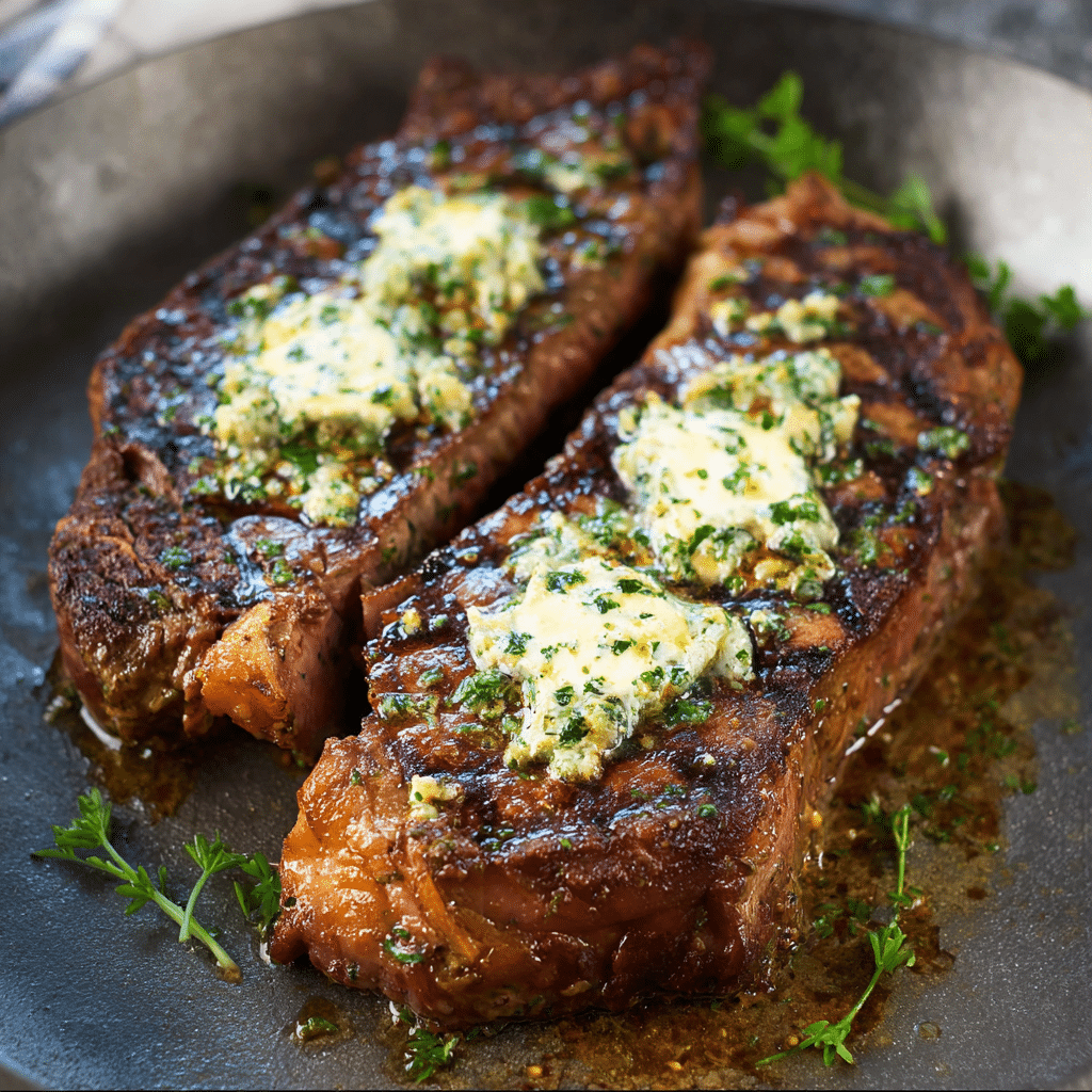 Juicy Grilled Steak with Herb Butter