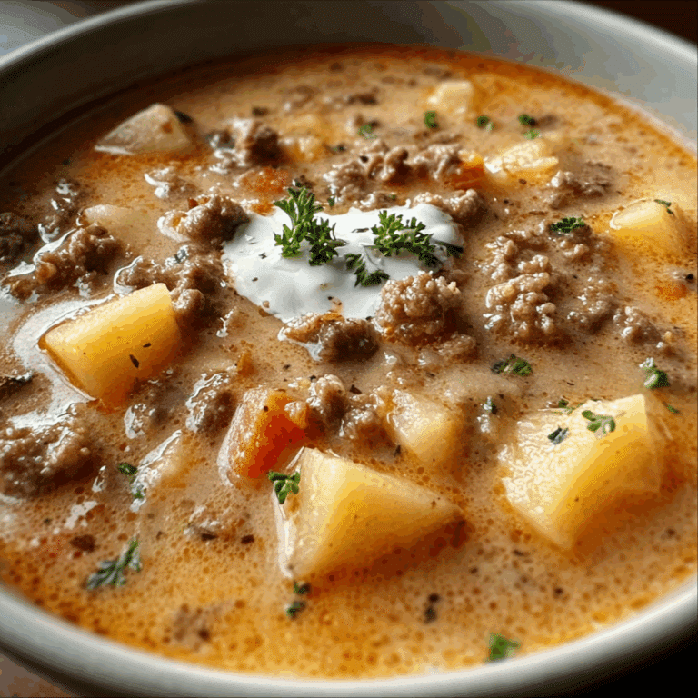 Potato & Hamburger Crockpot Soup
