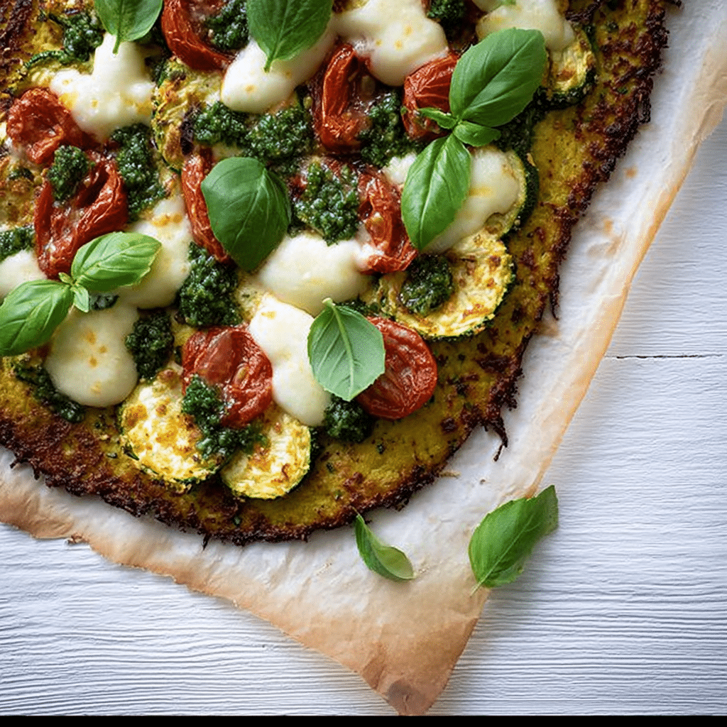 Zucchini Pizza with Fresh Basil