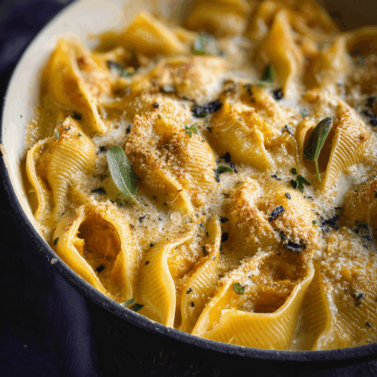 Butternut Squash Pasta Shells Baked Skillet
