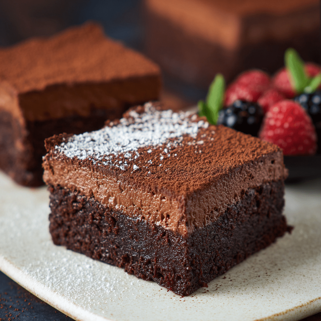 Dark Chocolate Mousse Brownies