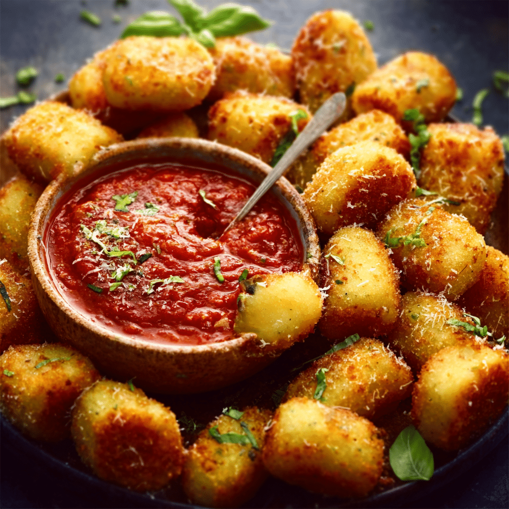 Fried Gnocchi Bites with Marinara Sauce