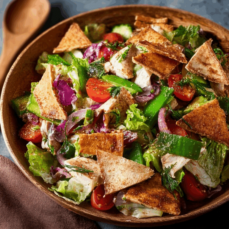 Lebanese Fattoush Salad with Crispy Pita Chips