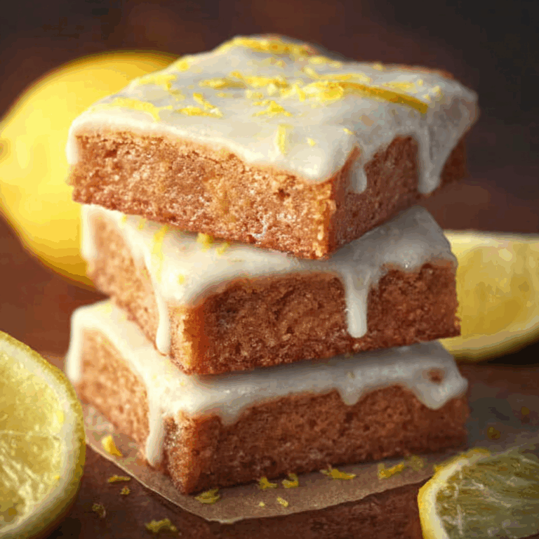 Lemon Brownies with Lemon Glaze