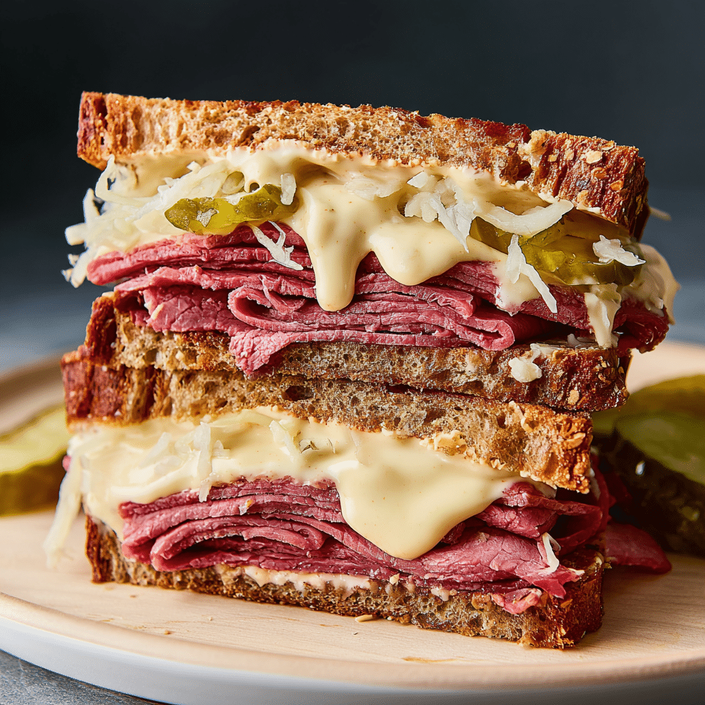 Pastrami Sandwich with Swiss and Russian Dressing