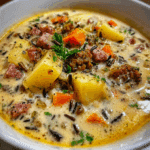 Potato and Sausage Chowder with Wild Rice