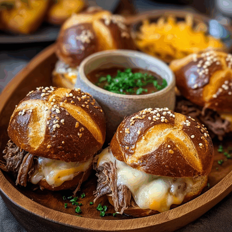 Pumpkin Beer Brisket Melts with Pretzel Buns