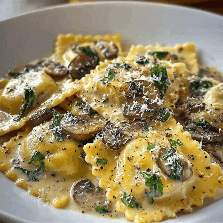 Creamy Mushroom Ravioli Sauce with Parmesan