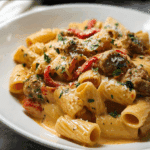 Creamy Sausage Pasta with Roasted Red Peppers