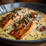 Creamy Tuscan Salmon with Garlic Butter Sauce