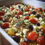 Greek Chicken Bake with Feta, Olives & Tomatoes